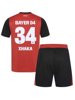 Bayer Leverkusen Granit Xhaka #34 Replika Hemmakläder Barn 2024-25 Kortärmad (+ byxor)